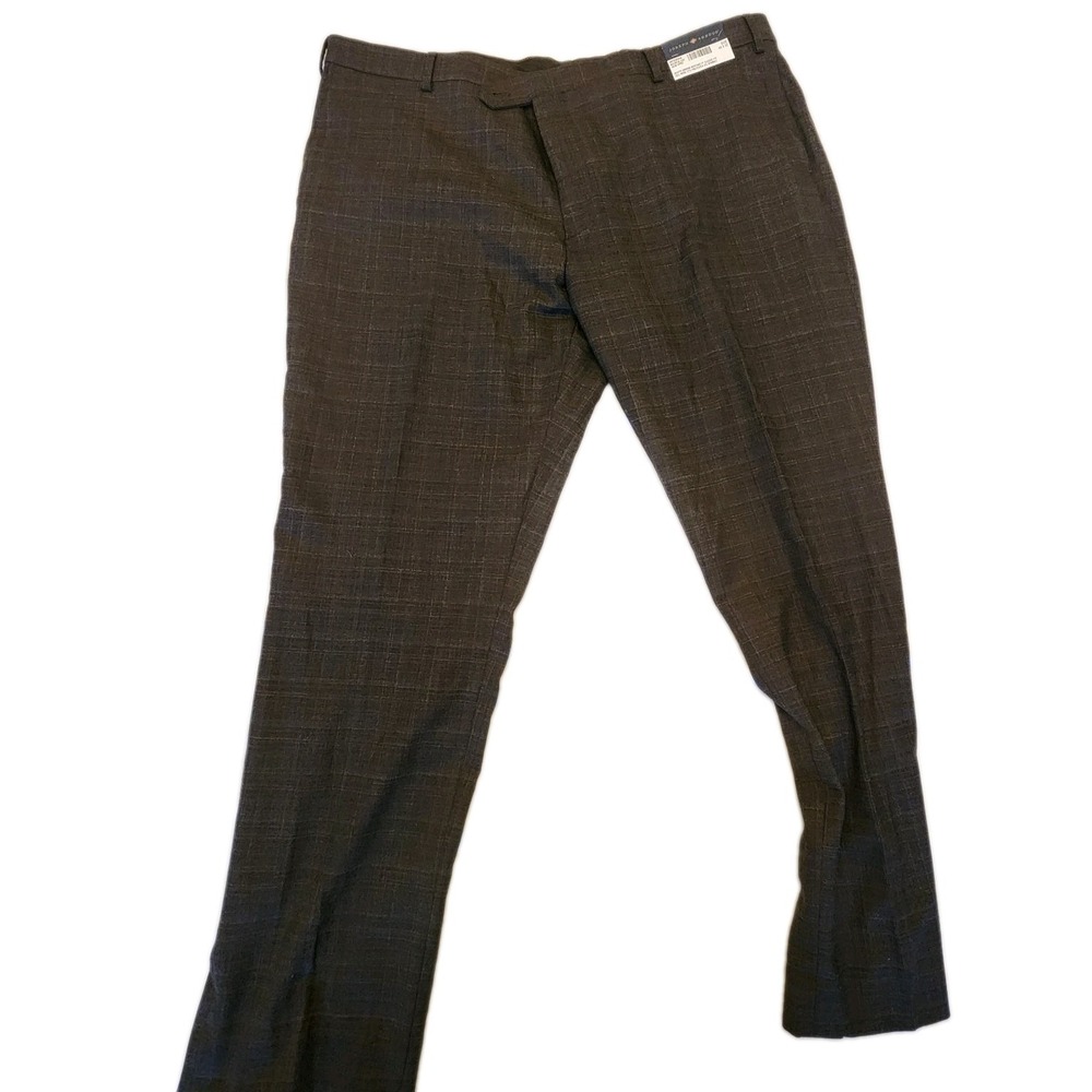 Joseph Abboud Brown Flat Front Stretch Wool Blend Dress Pants 44x32 Classic Fit